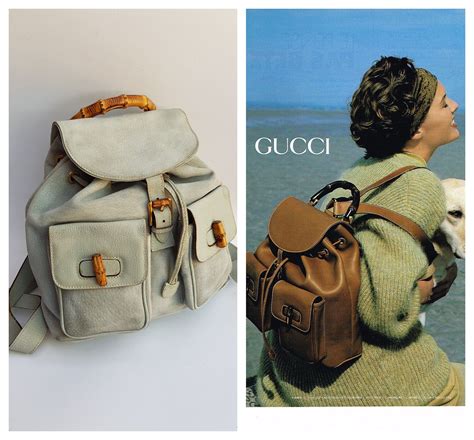 vintage gucci bamboo backpack|authentic vintage gucci backpack.